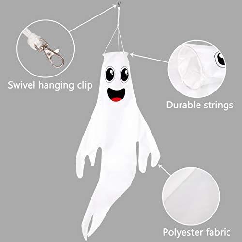 43" Halloween Ghost Windsocks Hanging Decorations - Flag Wind Socks for Home Yard Outdoor Decor Party Supplies (3 Pieces) - If you say i do