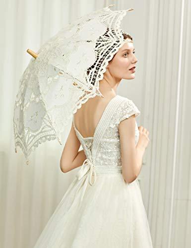 Lace Umbrella Parasol Vintage Wedding Bridal Umbrella for Decoration Photo Lady Costume 1920s Party - If you say i do
