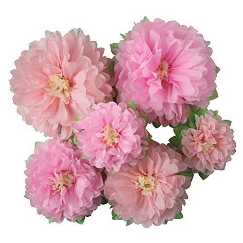 Pinks Flowers Decoration (11''-7'' Assorted) 6 pcs Artificial Tissue Paper Peony Nursery Wall Bridal Shower Centerpiece Baby Girl Birthday Tea Party - If you say i do