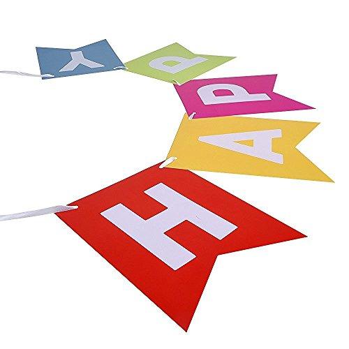 Fecedy Happy Birthday Banner with Colorful Paper Flag Bunting Paper Circle Confetti Garland Swirl Streamers Honeycomb Ball for Birthday Party
