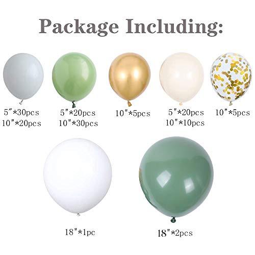 143pcs Avocado Green Balloon with White Balloons Gold Metallic Latex and Confetti Balloons for Wedding Birthday Party Baby Shower Party - If you say i do