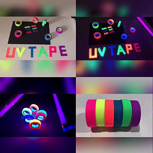 6 Colors Neon Gaffer Cloth Tape, Fluorescent UV Blacklight Glow in The Dark Tape for UV Party (0.6 inch x 16.5 feet) - If you say i do