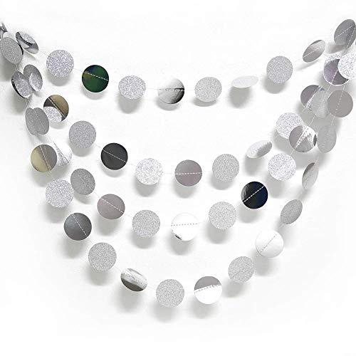 4 Strings Glitter Silver Circle Dots Garland Hanging Polk Dot Streamer Party Decoration String Banner Backdrop - If you say i do