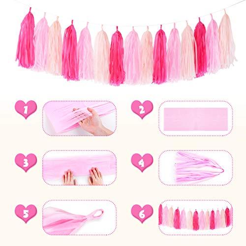 Pink Birthday Party Decoration Set - Birthday Party Supplies for Girls, Include Happy Birthday Banner, Tassel Garland, Honeycomb Balls - If you say i do