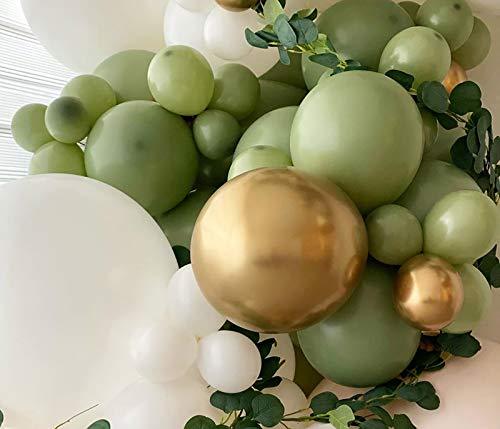 96 Sage Green and White Balloon Garland Arch Kit for Boho Jungle Safari Outdoor Woodland Baby Shower / Wedding - If you say i do