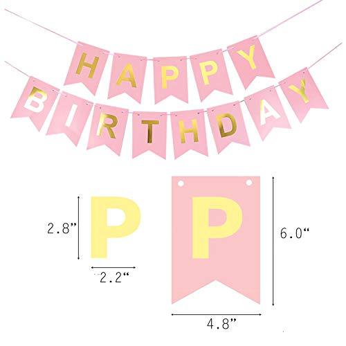 Pink Gold Birthday Party Decorations for Girls, Pink Birthday Decorations with Birthday Banner - If you say i do