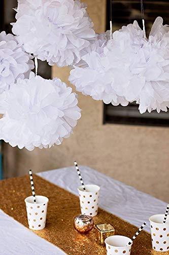 10pcs DIY Decorative Tissue Paper Pom-poms Flowers Ball Perfect for Party Wedding Home Outdoor Decoration (12-inch Diameter, White) - If you say i do