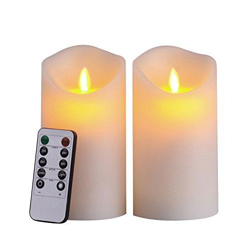 LED Flameless Candles with 10-Key Remote Control - 2/4/6/8 Hours Timer, Classic Pillar Candles, Battery Powered, Ivory Color, Set of 2 - If you say i do