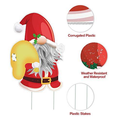 Christmas Decorations Outdoor - 6PCS Large Xmas Yard Stakes - Joy Gnomes Santa Holiday Outside Decor Signs for Home Lawn Pathway Walkway - If you say i do