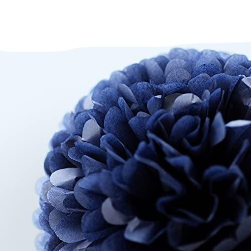 Navy Blue Party Decorations - 12 PCS Navy Blue Tissue Paper Pom Poms for Get Ready, Bridal Shower, Wedding, Birthday - If you say i do