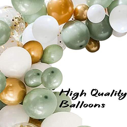 127pcs Olive Green Balloons Arch Garland Kit - White Olive Green Gold Confetti Balloons Set for Wedding Birthday Baby Shower Party Decorations - If you say i do