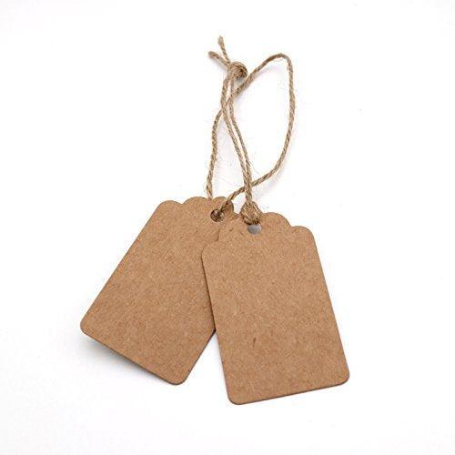  G2PLUS Blank Gift Tags with String, 100PCS Kraft Paper