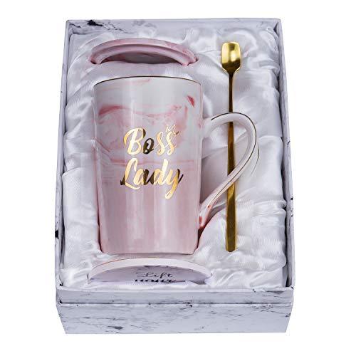 Boss Lady Gifts for Women, Christmas Gifts for Women with Candle and Dish,  Boss Appreciation Gifts for Women Crown Coffee Cup, Birthday Gifts Best  Boss Gifts for Women Boss Mug With Spoon |