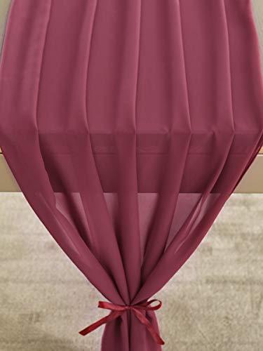 10ft Burgundy Chiffon Table Runner 28x120 Inches Romantic Wedding Runner Sheer Bridal Party Decorations - If you say i do