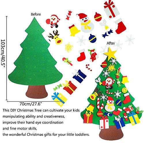 Kids DIY Felt Christmas Tree with 30pcs Set Wall Hanging Detachable Ornaments Xmas Gifts - If you say i do