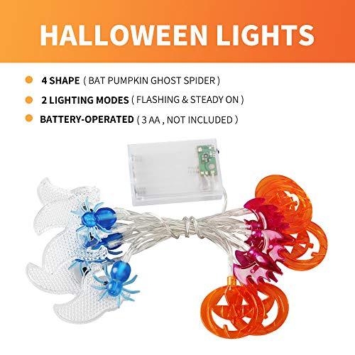 20 LED Halloween String Lights Halloween Decorations Lights Halloween Pumpkin Bat Ghost Spider Lights - If you say i do