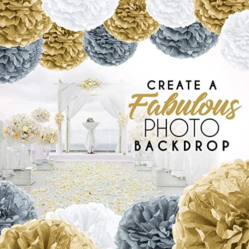 20-Piece Party Decoration Kit ââ‚?Hanging Tissue Paper Pom Poms for Weddings, Bridal Showers, Birthdays and Other Special Occasions - If you say i do