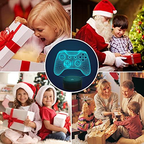 Gamepad 3D Illusion Lamp, Controller Night Light with Remote Control + Timer 16 Color Changing Desk Lamps Kids Gamer Room Decor - If you say i do