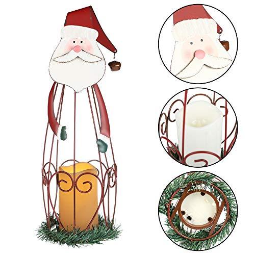 2 Pack Christmas Candle Lantern with LED Lights, Metal Lighted Santa Claus Lanterns for Christmas Holiday Home Decorations - If you say i do