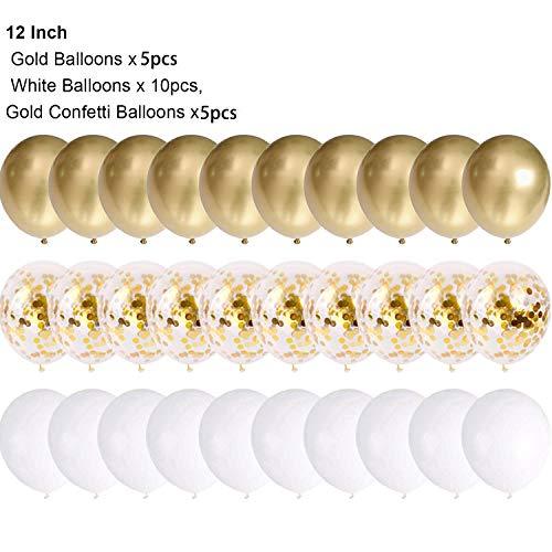 49 Pack Gold Happy Birthday Decorations for Women Grils, Gold White Birthday Decoration Set with Birthday Banner - If you say i do