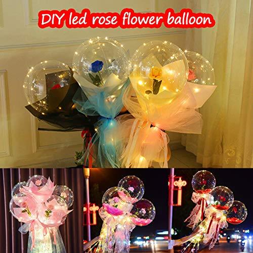 LED Luminous Balloon Rose Bouquet, Light Transparent Balloons with Flowers - If you say i do