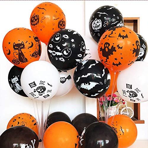 50 Pieces Halloween Latex Balloons, 12 Inch Pumpkin Bat Ghost Skull Specter Spider Web Balloons for Halloween Party Decorations - If you say i do