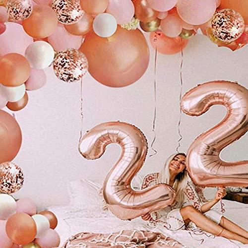 Rose Gold Balloon Garland Arch Kit, 152 Pieces Rose Gold Pink Confetti Latex Balloons for Baby Shower Wedding Birthday Graduation Party - If you say i do