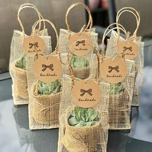 Thank You Gift Tags 100 PCS Kraft Paper Hang Tags with 30M Jute Twine –