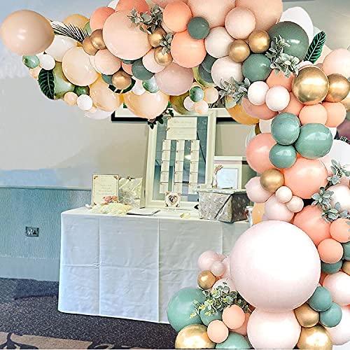 140Pcs Sage Green Peach Blush Pink Balloon Garland Arch Kit for Baby Bridal Shower Wedding - If you say i do