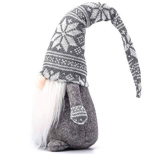 Holiday Gnome Handmade Swedish Tomte, Christmas Elf Decoration Ornaments Gifts Swedish Gnomes tomte (Grey Snowflake) - If you say i do