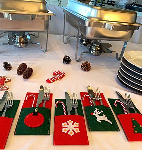 Christmas Silverware Holders for Festive and Fun Holiday Entertaining - 8 Pack of Sturdy Felt, Many Table Decoration Ideas - If you say i do