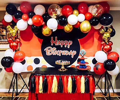 62 Pack Black White Red Chrome Gold Confetti Balloons for Casino Las Vegas Wedding Birthday Party Decorations - If you say i do