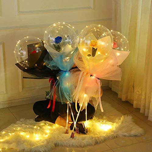 LED Luminous Balloon Rose Bouquet, Light Transparent Balloons with Flowers - If you say i do