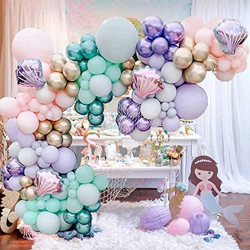 150pcs Mermaid Tail Balloon Garland Arch Kit, Mermaid Theme Girl Birthday Party Decorations Under the Sea Party Supplies - If you say i do