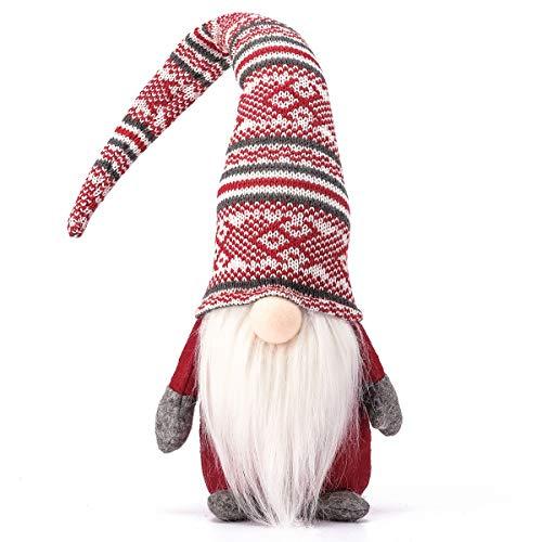 Gnome Handmade Swedish Tomte, Christmas Elf Decoration Ornaments Thanks Giving Day Gifts Swedish Gnomes tomte (Red Stripe - 19 Inches) - If you say i do