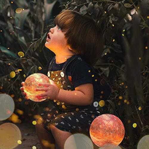 Moon Lamp, 16 Colors Galaxy Lamp Kids Night Light 3D Printing Star Moon Light with Stand - If you say i do