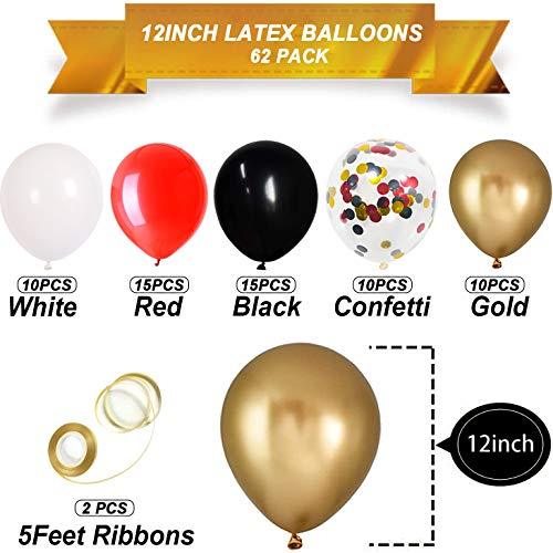 62 Pack Black White Red Chrome Gold Confetti Balloons for Casino Las Vegas Wedding Birthday Party Decorations - If you say i do