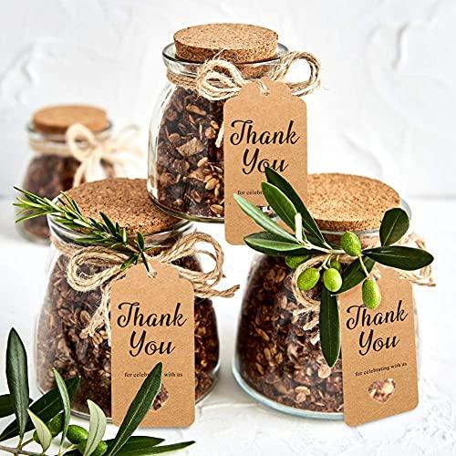 Thank You for Celebrating with Us,Original Design Paper Gift Tags,100 PCS Kraft Paper Tags Price Tags with 100 Feet Natural Jute Twine - If you say i do