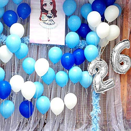 62pcs Blue Silver White Confetti Balloons Kit, 12 Inch White Royal Blue Balloons Metallic Silver Balloons Blue Sliver Confetti Balloons - If you say i do