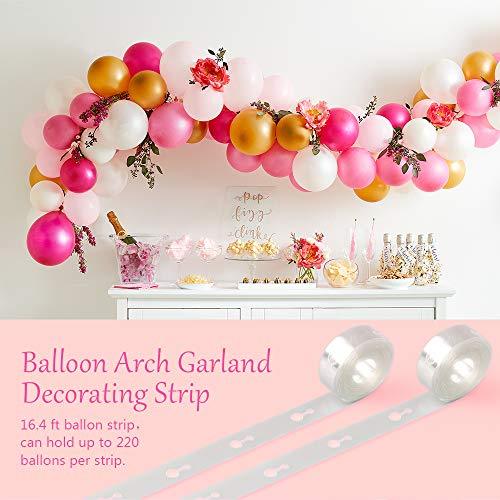 Balloon Decorating Strip Kit for Arch Garland 32Ft Balloon Tape Strip, 2 Pcs Tying Tool, 200 Dot Glue, 20 Ballon Flower Clip - If you say i do