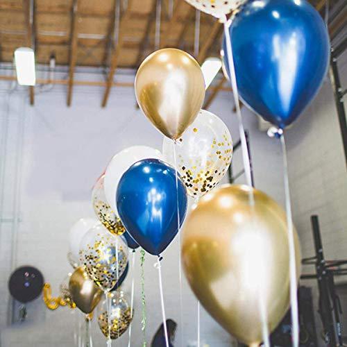 68 Pack Navy Blue Rose Gold Confetti Latex Balloons, 12 inch Birthday Balloons with 65 Feet balloon Ribbon for Birthday Party Wedding - If you say i do