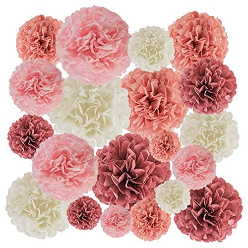 20-Piece Party Decoration Kit Hanging Tissue Paper Pom Poms for Weddings and Other Special Occasions - If you say i do