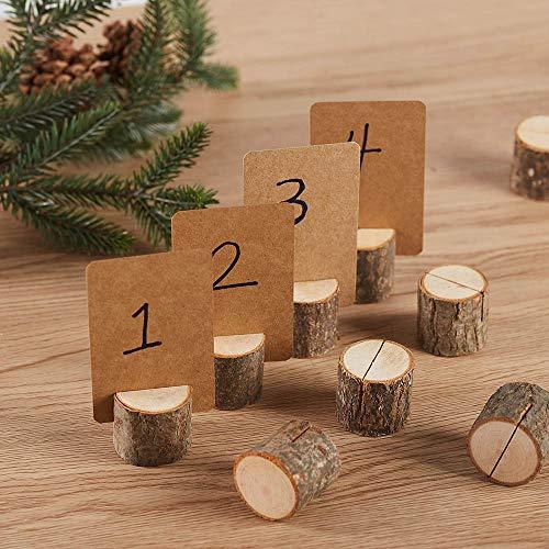 Wood Place Card Holders, 10Pcs Premium Rustic Table Number Holders - If you say i do