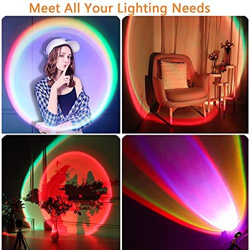 16 Colors Sunset Lamp Projector 360 Degree Rotation Color Changing Rai ...