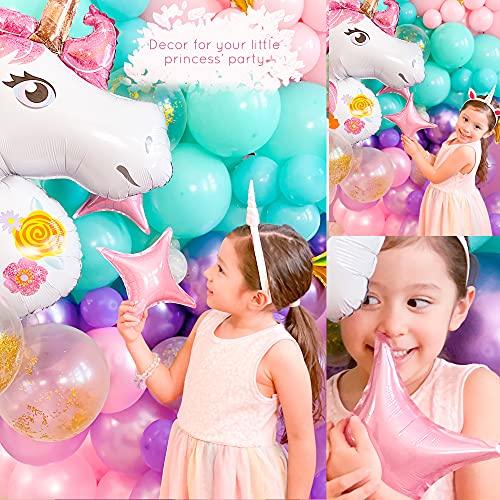 Premium 16-foot DIY Unicorn Balloon Arch and Garland Kit with Giant Unicorn, Stars, Metallic, Pearl Balloons, Confetti. Unicorn Party Supplies - If you say i do