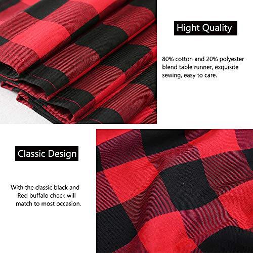 Christmas Table Runner 2 Pack 13x84 Inch Black Red Buffalo Plaid Table Runner - If you say i do