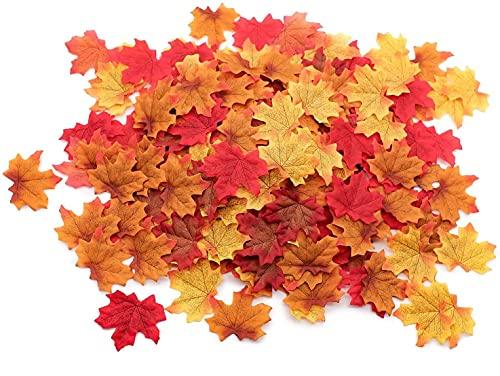 500PCS Fall Artificial Maple Leaves Thanksgiving Autumn Leaf Wedding Party Table Decor, Multicolored - If you say i do