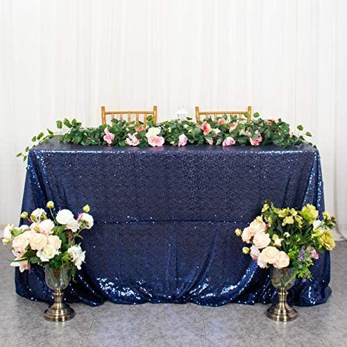 60x102-Inch Rectangle Sequin Tablecloth Wine Table Cover Decorations for Weddings Party Baby Shower Decorations - If you say i do