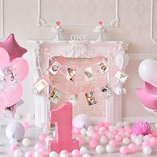 First Birthday Decorations, First Birthday Photo Banner, Pink Gold First Birthday, First Birthday Party In a high quality Box, First Birthday bunting