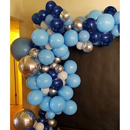 Blue Balloon Garland 124 Pack Navy Silver White Light Blue Balloon Arc ...